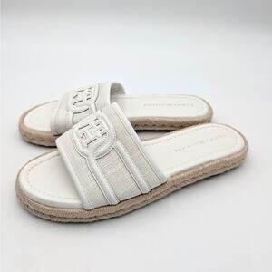 Tommy Hilfiger Hadjea Espadrille Sandals Women's Silver/White Size US8M EU38.5